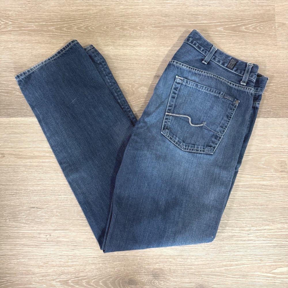 7 For All Mankind Slimmy Jeans Mens 38 Blue Denim Slim Straight Leg